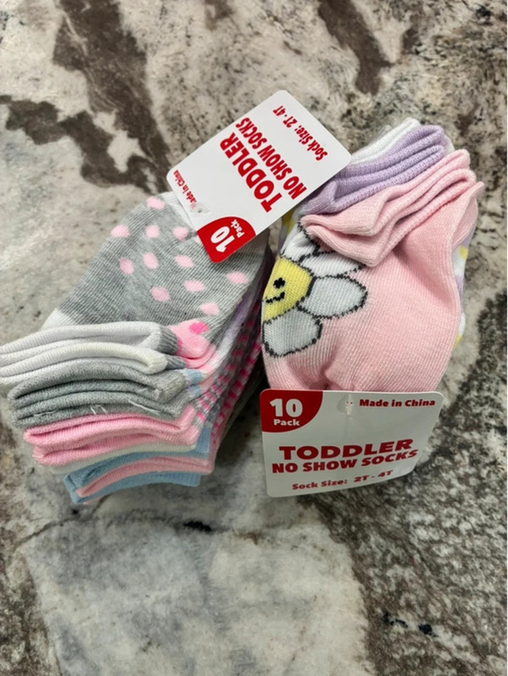 Toddler No Show Socks 10 Pack Size 2T-4T